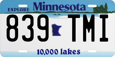 MN license plate 839TMI
