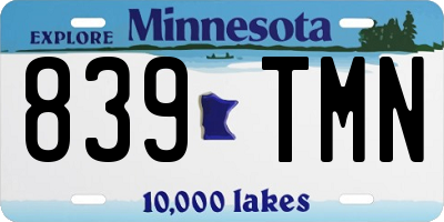 MN license plate 839TMN