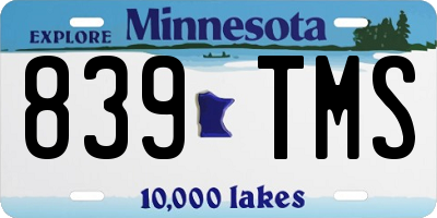 MN license plate 839TMS