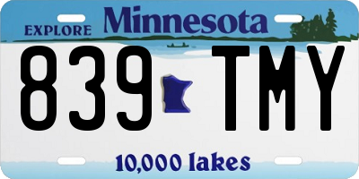 MN license plate 839TMY