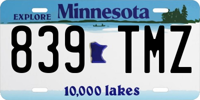 MN license plate 839TMZ