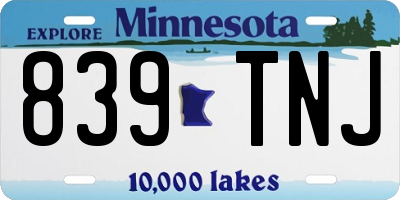 MN license plate 839TNJ