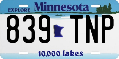 MN license plate 839TNP