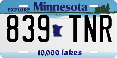 MN license plate 839TNR