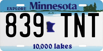 MN license plate 839TNT