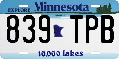 MN license plate 839TPB