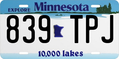 MN license plate 839TPJ