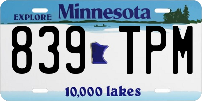 MN license plate 839TPM