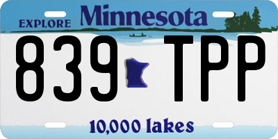 MN license plate 839TPP