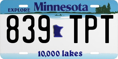 MN license plate 839TPT