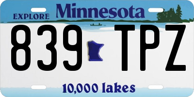 MN license plate 839TPZ