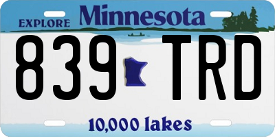 MN license plate 839TRD