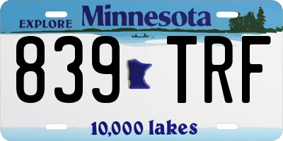 MN license plate 839TRF