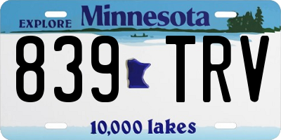 MN license plate 839TRV