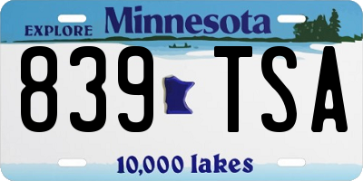 MN license plate 839TSA
