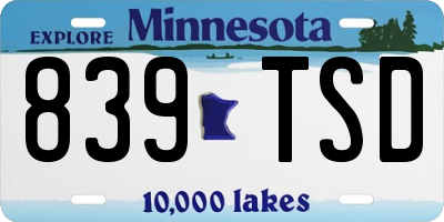 MN license plate 839TSD