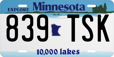 MN license plate 839TSK
