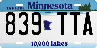 MN license plate 839TTA