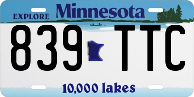 MN license plate 839TTC