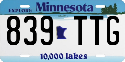 MN license plate 839TTG
