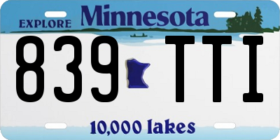 MN license plate 839TTI