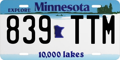 MN license plate 839TTM