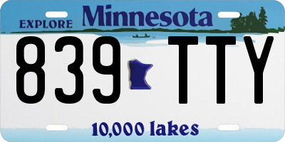 MN license plate 839TTY
