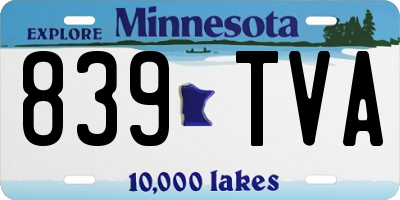 MN license plate 839TVA