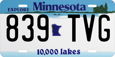 MN license plate 839TVG