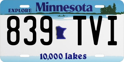 MN license plate 839TVI