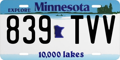 MN license plate 839TVV