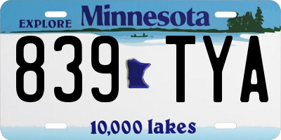 MN license plate 839TYA
