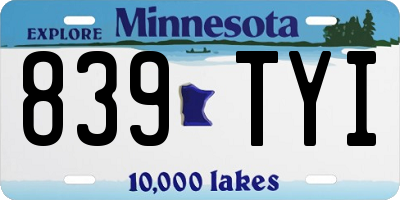 MN license plate 839TYI