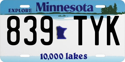 MN license plate 839TYK