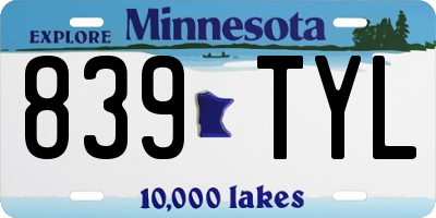 MN license plate 839TYL