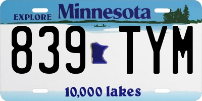 MN license plate 839TYM