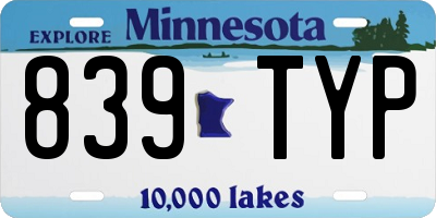 MN license plate 839TYP