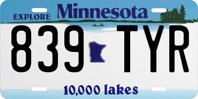 MN license plate 839TYR