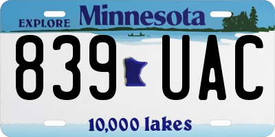 MN license plate 839UAC