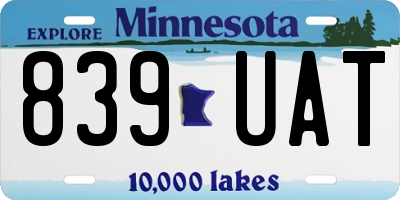 MN license plate 839UAT