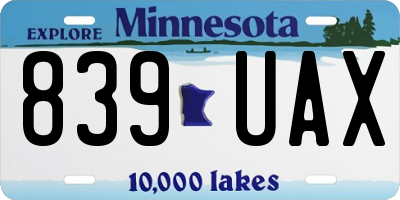 MN license plate 839UAX