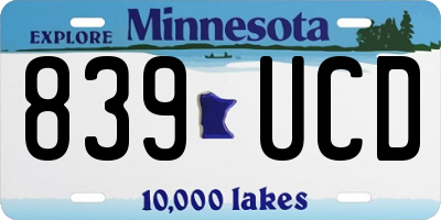 MN license plate 839UCD
