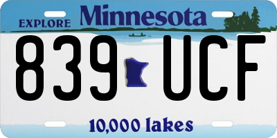 MN license plate 839UCF