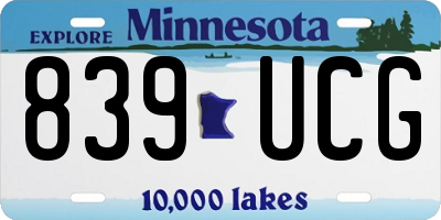 MN license plate 839UCG