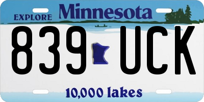 MN license plate 839UCK