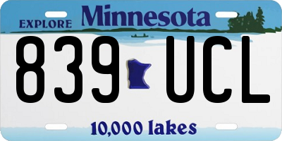 MN license plate 839UCL