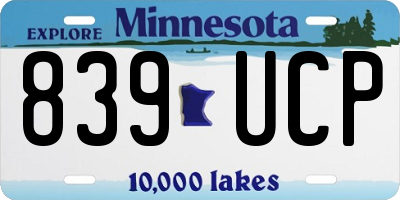 MN license plate 839UCP