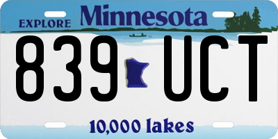 MN license plate 839UCT