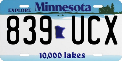 MN license plate 839UCX