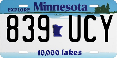 MN license plate 839UCY